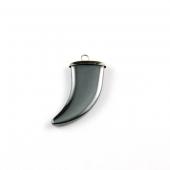 Hematite Claw 12x30mm Pendant Gold/Silver Plated Cap